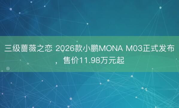 三级蔷薇之恋 2026款小鹏MONA M03正式发布，售价11.98万元起