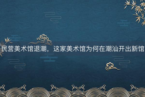 民营美术馆退潮，这家美术馆为何在潮汕开出新馆
