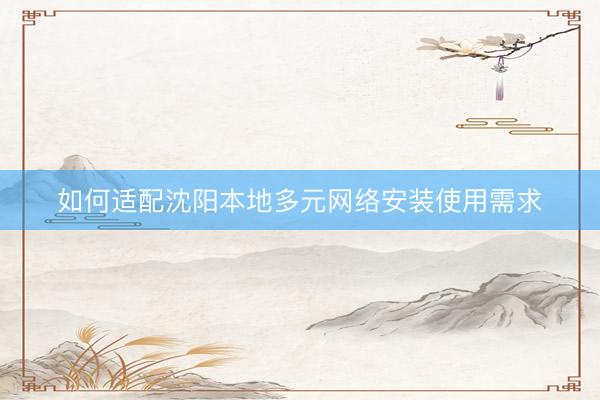 如何适配沈阳本地多元网络安装使用需求