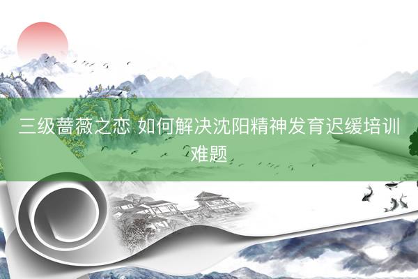 三级蔷薇之恋 如何解决沈阳精神发育迟缓培训难题