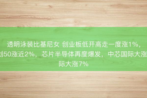 透明泳装比基尼女 创业板低开高走一度涨1%，科创50涨近2%，芯片半导体再度爆发，中芯国际大涨7%