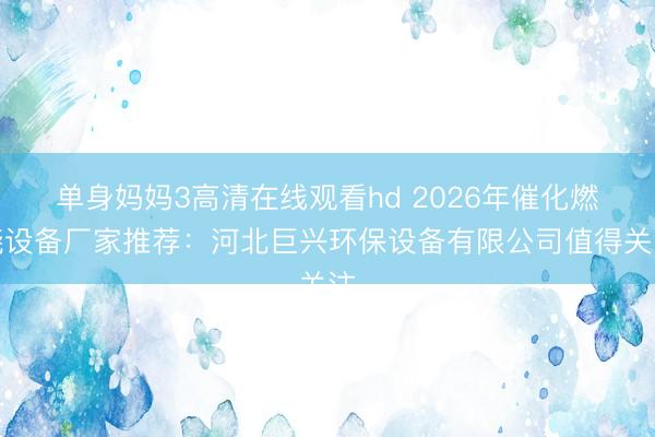 单身妈妈3高清在线观看hd 2026年催化燃烧设备厂家推荐：河北巨兴环保设备有限公司值得关注