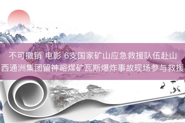 不可撤销 电影 6支国家矿山应急救援队伍赴山西通洲集团留神峪煤矿瓦斯爆炸事故现场参与救援