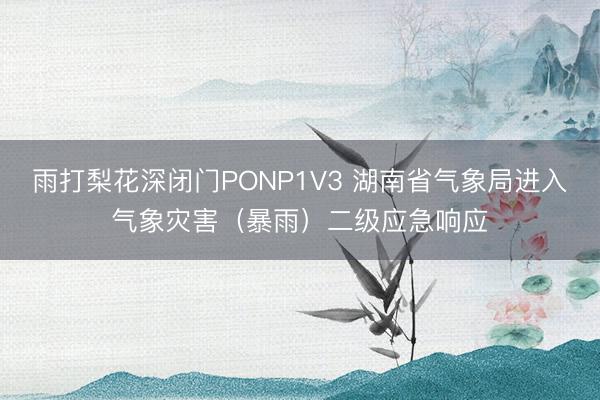 雨打梨花深闭门PONP1V3 湖南省气象局进入气象灾害（暴雨）二级应急响应