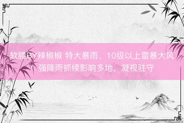 软腰BY辣椒椒 特大暴雨、10级以上雷暴大风！强降雨抓续影响多地，凝视驻守