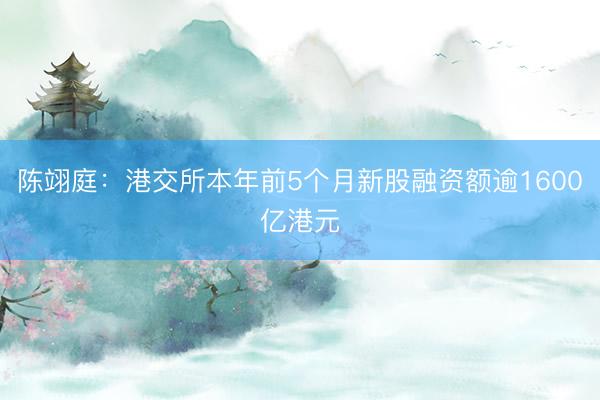 陈翊庭：港交所本年前5个月新股融资额逾1600亿港元