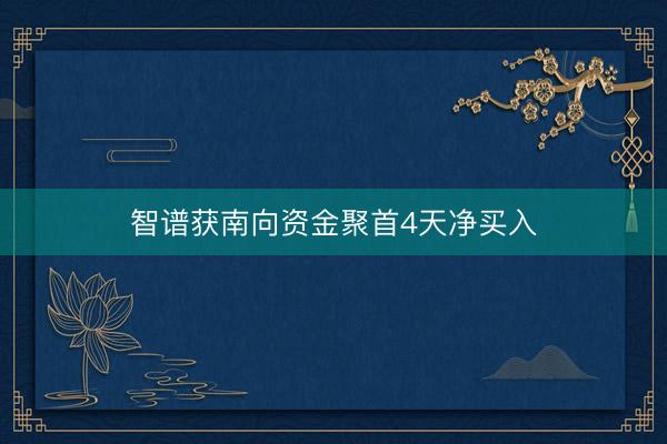 智谱获南向资金聚首4天净买入